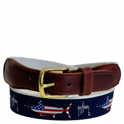 Stars and Stripes Marlin nautical belt from Preston Leather