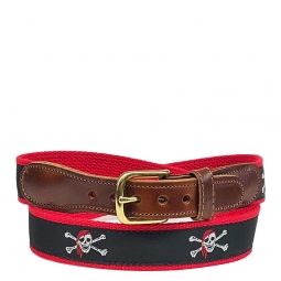 Woven Macrame Nautical Belts with Leather Tabs: Skipjack Nautical Wares