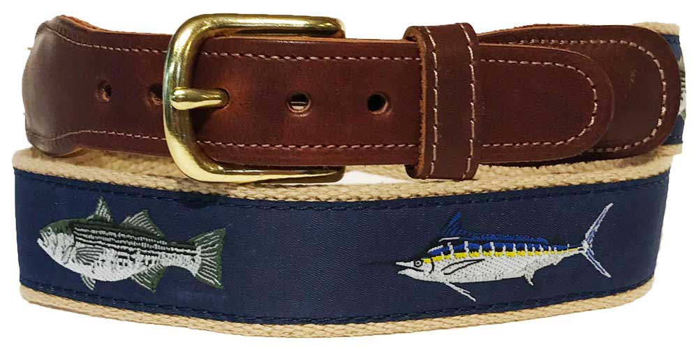 Fish Motif Belt with Leather tabs