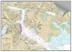 Peel and Stick Nautical Chart of Boston's Inner Harbor