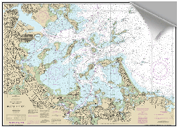 Peel and Stick Nautical Chart of Boston Outer Harbor