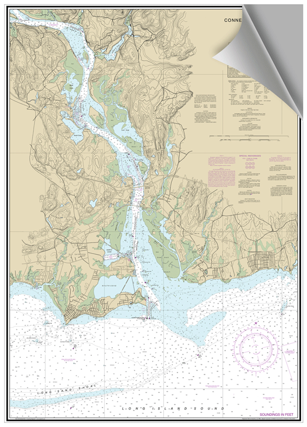 Peel and Stick Nautical Chart of The Connecticut River Prestons