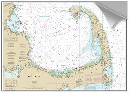 Peel and Stick Nautical Chart of Cape Cod Bay MA