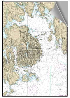 Peel and Stick Nautical Chart of Mt Desert Island ME