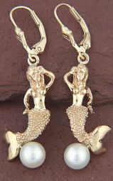 Mermaid and Pearl Earrings