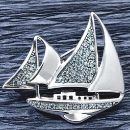 Sterling Silver Sailboat Pin