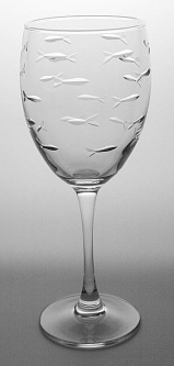 School of Fish 10.5 oz White Wine Goblet - Set of 4