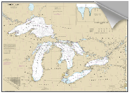 Peel and Stick Nautical Chart of The Great Lakes