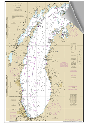 Peel and Stick Nautical Chart of Lake Michigan