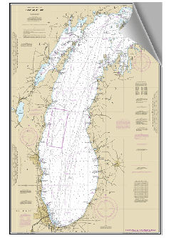 Peel and Stick Nautical Chart of Lake Michigan
