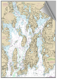 Peel and Stick Nautical Chart of Narragensett Bay RI